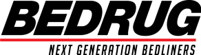 Black and red BEDRUG logo with Next Generation Bedliners tagline