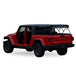 Red Jeep Gladiator with Fas Top Traveler set up. Sides are open. 