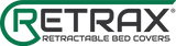 Green and black RETRAX logo with stylized R and Retractable Bed Covers tagline